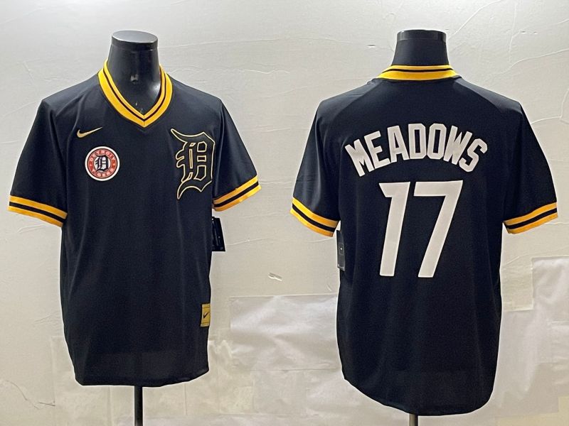 Men Detroit Tigers #17 Meadows Black Gold Game 2025 Nike MLB Jersey style 6